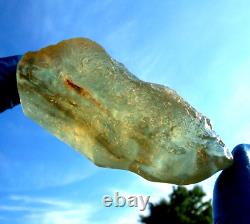 Libyan Desert Glass Meteorite Tektite impact specimen(430 crt)dimples yellow Gem