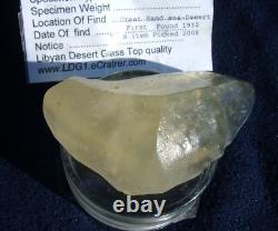 Libyan Desert Glass Meteorite Tektite impact specimen(435 crt)Dimples Yellow Gem