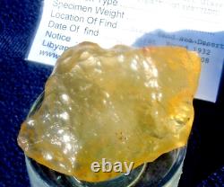 Libyan Desert Glass Meteorite Tektite impact specimen(450 crt)Dimples GEM AAAAA