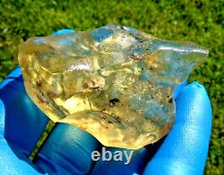 Libyan Desert Glass Meteorite Tektite impact specimen(450 ct)DARK INCLUSIONS