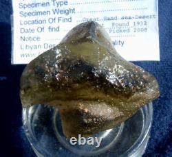 Libyan Desert Glass Meteorite Tektite impact specimen(460 crt)Dimples Green Gem