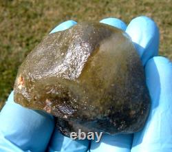 Libyan Desert Glass Meteorite Tektite impact specimen(460 crt)Dimples Green Gem