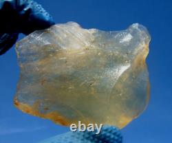 Libyan Desert Glass Meteorite Tektite impact specimen(460 crt)Flat Soft Gem A+