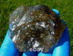 Libyan Desert Glass Meteorite Tektite impact specimen(460 ct)Dimples -Dark