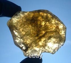 Libyan Desert Glass Meteorite Tektite impact specimen(460 ct)Dimples -Dark