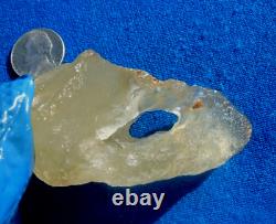 Libyan Desert Glass Meteorite Tektite impact specimen(470 ct)Light Yellow Hole