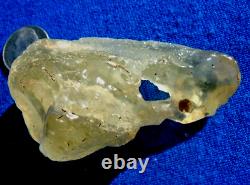 Libyan Desert Glass Meteorite Tektite impact specimen(470 ct)Light Yellow Hole