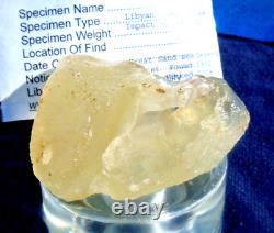 Libyan Desert Glass Meteorite Tektite impact specimen(470 ct)Light Yellow Hole