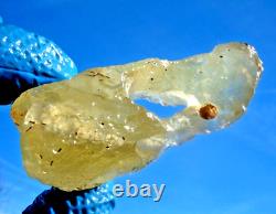 Libyan Desert Glass Meteorite Tektite impact specimen(470 ct)Light Yellow Hole