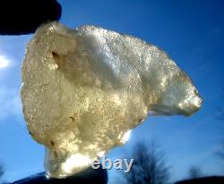 Libyan Desert Glass Meteorite Tektite impact specimen(470 ct)Light Yellow Hole