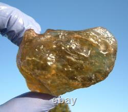 Libyan Desert Glass Meteorite Tektite impact specimen(485 crt)Dark Gem AAAA+