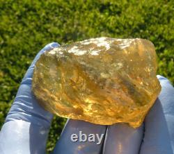 Libyan Desert Glass Meteorite Tektite impact specimen(485 crt)Dark Gem AAAA+