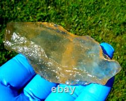 Libyan Desert Glass Meteorite Tektite impact specimen(485 crt)Dimples -Super GEM