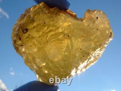 Libyan Desert Glass Meteorite Tektite impact specimen(545 ct)Dimples Green Gem