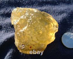 Libyan Desert Glass Meteorite Tektite impact specimen(545 ct)Dimples Green Gem