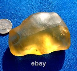 Libyan Desert Glass Meteorite Tektite impact specimen(570 crt)Dimples Gem Yellow