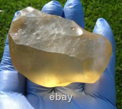 Libyan Desert Glass Meteorite Tektite impact specimen(570 crt)Dimples Gem Yellow