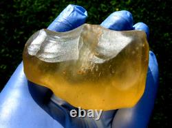 Libyan Desert Glass Meteorite Tektite impact specimen(570 crt)Dimples Gem Yellow