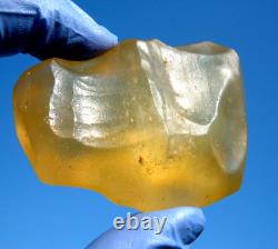 Libyan Desert Glass Meteorite Tektite impact specimen(570 crt)Dimples Gem Yellow