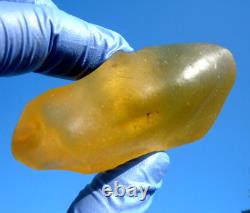 Libyan Desert Glass Meteorite Tektite impact specimen(570 crt)Dimples Gem Yellow