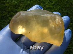 Libyan Desert Glass Meteorite Tektite impact specimen(570 crt)Dimples Gem Yellow