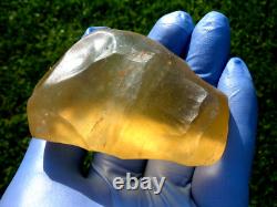 Libyan Desert Glass Meteorite Tektite impact specimen(570 crt)Dimples Gem Yellow