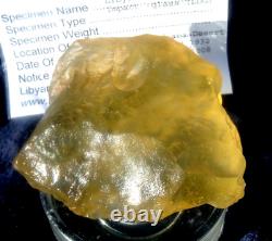 Libyan Desert Glass Meteorite Tektite impact specimen(575 crt)Dimples Gem AAAAA