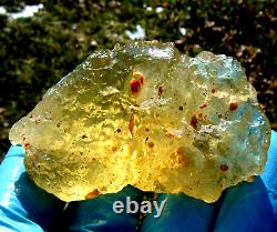 Libyan Desert Glass Meteorite Tektite impact specimen(580 crt) 2 Natural Holes