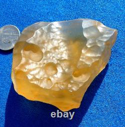 Libyan Desert Glass Meteorite Tektite impact specimen(600 crt)DimplesGem yellow