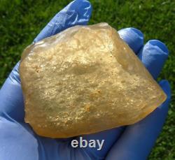 Libyan Desert Glass Meteorite Tektite impact specimen(600 crt)DimplesGem yellow