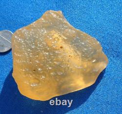 Libyan Desert Glass Meteorite Tektite impact specimen(600 crt)DimplesGem yellow