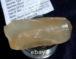 Libyan Desert Glass Meteorite Tektite impact specimen(620 crt) one of its kind