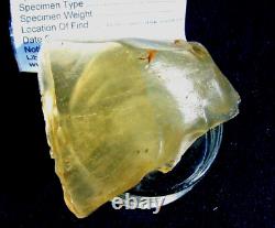 Libyan Desert Glass Meteorite Tektite impact specimen(635 crt)Soft yellow Gem A