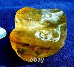 Libyan Desert Glass Meteorite Tektite impact specimen(640 crt) dimples Dark