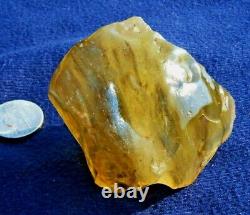 Libyan Desert Glass Meteorite Tektite impact specimen(640 crt) dimples Dark