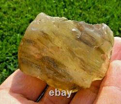 Libyan Desert Glass Meteorite Tektite impact specimen(640 crt) dimples Dark