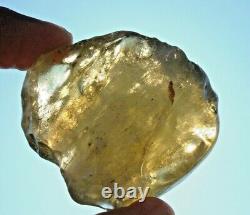 Libyan Desert Glass Meteorite Tektite impact specimen(640 crt) dimples Dark