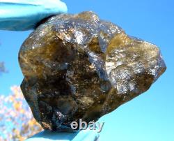 Libyan Desert Glass Meteorite Tektite impact specimen(650 crt)Dimples Dark Black