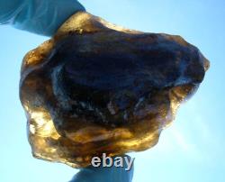 Libyan Desert Glass Meteorite Tektite impact specimen(650 crt)Dimples Dark Black