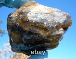 Libyan Desert Glass Meteorite Tektite impact specimen(650 crt)Dimples Dark Black