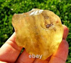 Libyan Desert Glass Meteorite Tektite impact specimen(660 crt)dimples dark Gem