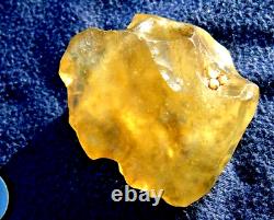 Libyan Desert Glass Meteorite Tektite impact specimen(660 crt)dimples dark Gem