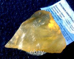 Libyan Desert Glass Meteorite Tektite impact specimen(665 ct)Dimples yellow Gem