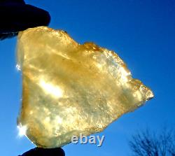 Libyan Desert Glass Meteorite Tektite impact specimen(665 ct)Dimples yellow Gem