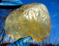 Libyan Desert Glass Meteorite Tektite impact specimen(675 crt)Flat -Thin Gem A+