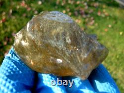 Libyan Desert Glass Meteorite Tektite impact specimen(680 crt)Super Blue lines