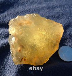 Libyan Desert Glass Meteorite Tektite impact specimen(680 ct)Dimples Green Gem