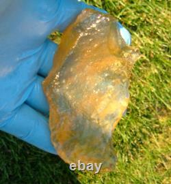 Libyan Desert Glass Meteorite Tektite impact specimen(680 ct)Historic Tool Knif