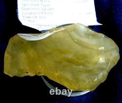 Libyan Desert Glass Meteorite Tektite impact specimen(715 crt)Dimples Yellow A