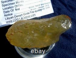 Libyan Desert Glass Meteorite Tektite impact specimen(730 crt)Cristobalit Gem A+